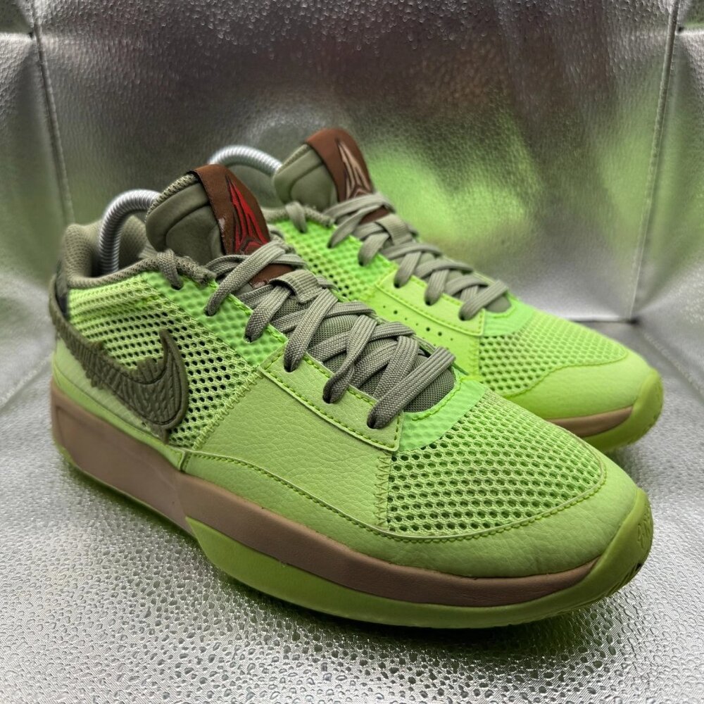Size 7Y Nike Ja 1 NRG Low Halloween Green Kids Athletic Sneaker Shoes FV6097-300